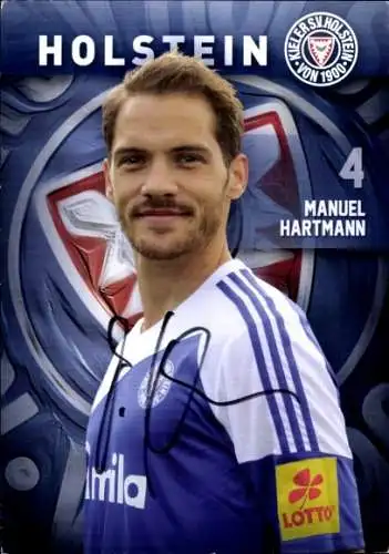 Autogrammkarte Fußballer Manuel Hartmann, Holstein Kiel, Autogramm
