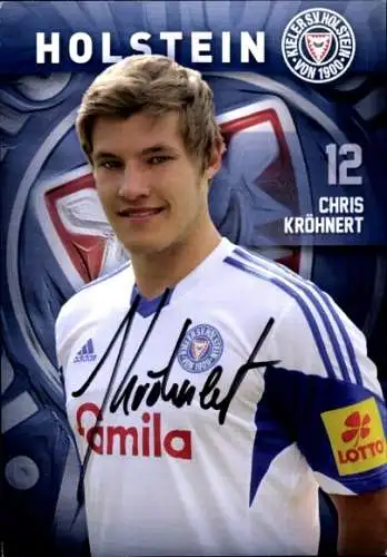 Autogrammkarte Fußballer Chris Kröhnert, Holstein Kiel, Autogramm