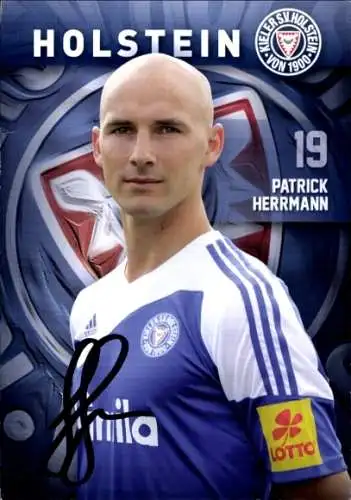 Autogrammkarte Fußballer Patrick Herrmann, Holstein Kiel, Autogramm