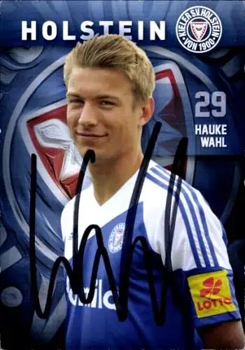 Autogrammkarte Fußballer Hauke Wahl, Holstein Kiel, Autogramm