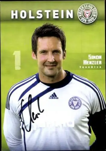 Autogrammkarte Fußballer Simon Henzler, Holstein Kiel, Autogramm