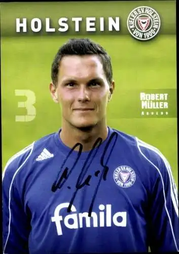 Autogrammkarte Fußballer Robert Müller, Holstein Kiel, Autogramm