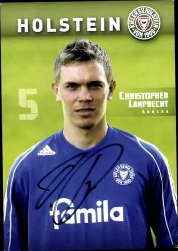 Autogrammkarte Fußballer Christopher Lamprecht, Holstein Kiel, Autogramm