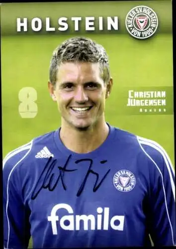 Autogrammkarte Fußballer Christian Jürgensen, Holstein Kiel, Autogramm