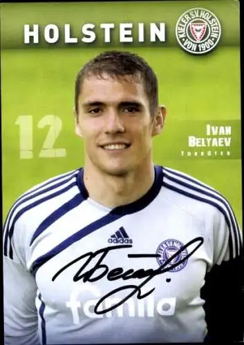Autogrammkarte Fußballer Ivan Belyaev, Holstein Kiel, Autogramm