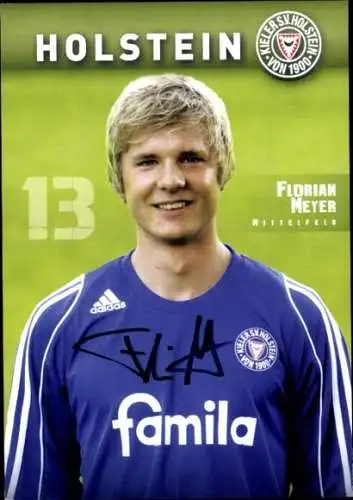 Autogrammkarte Fußballer Florian Meyer, Holstein Kiel, Autogramm