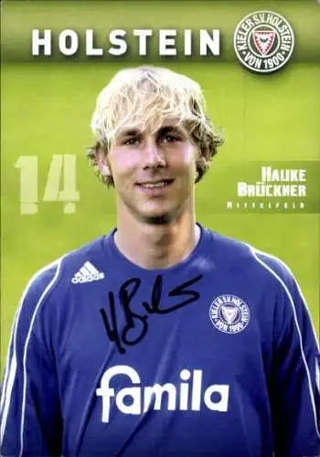 Autogrammkarte Fußballer Hauke Brückner, Holstein Kiel, Autogramm