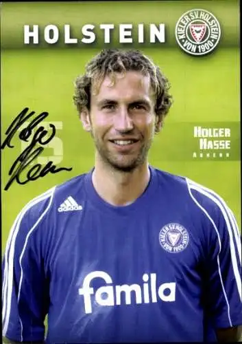 Autogrammkarte Fußballer Holger Hasse, Holstein Kiel, Autogramm