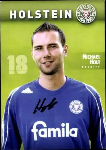Autogrammkarte Fußballer Michael Holt, Holstein Kiel, Autogramm
