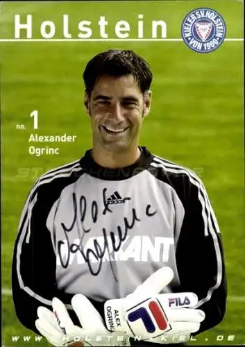 Autogrammkarte Fußballer Alexander Ogrinc, Holstein Kiel, Autogramm