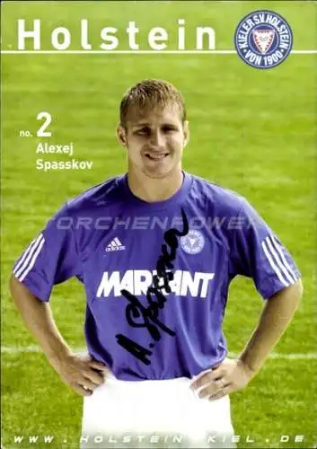 Autogrammkarte Fußballer Alexej Spasskov, Holstein Kiel, Autogramm