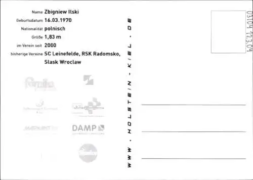 Autogrammkarte Fußballer Zbigniew Ilski, Holstein Kiel, Autogramm