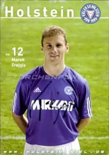 Autogrammkarte Fußballer Marek Trejgis, Holstein Kiel, Autogramm