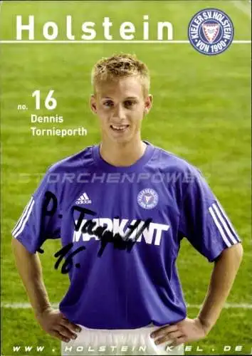 Autogrammkarte Fußballer Dennis Tornieporth, Holstein Kiel, Autogramm