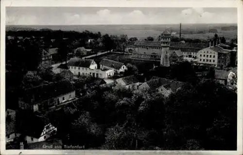 Ak Parowa Tiefenfurt im Kreis Bunzlau Schlesien, Teilansicht, Wasserturm
