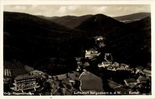 Ak Bad Bergzabern an der Weinstraße Pfalz, Fliegeraufnahme, Kurtal