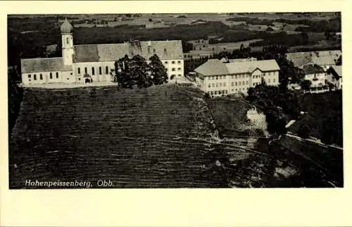 Ak Hohenpeißenberg Peißenberg Oberbayern, Fliegeraufnahme