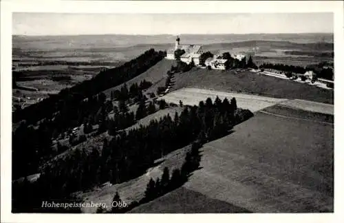 Ak Hohenpeißenberg Peißenberg Oberbayern, Luftbild, Gesamtansicht