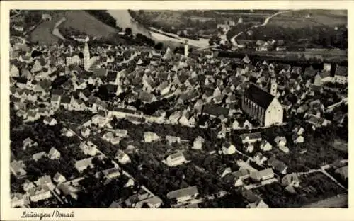 Ak Lauingen an der Donau Schwäbische Alb, Fliegeraufnahme