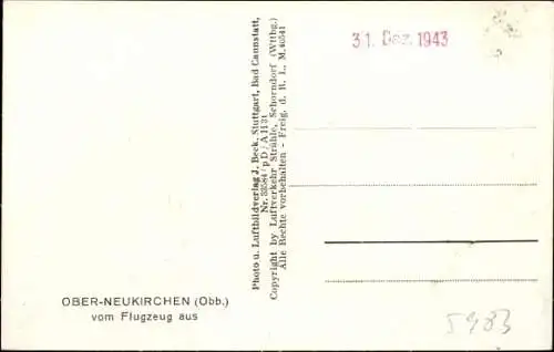 Ak Oberneukirchen in Oberbayerrn, Fliegeraufnahme