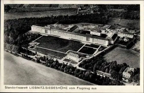 Ak Legnica Liegnitz Schlesien, Fliegeraufnahme, Standortlazarett Liegnitz Siegeshöhe
