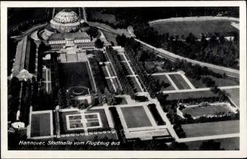 Ak Hannover in Niedersachsen, Stadthalle, Fliegeraufnahme