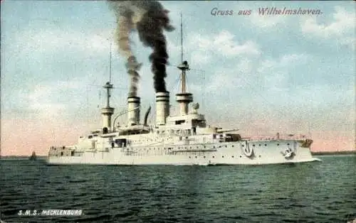 Ak Deutsches Kriegsschiff, SMS Mecklenburg, Kaiserliche Marine