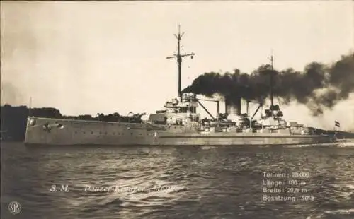 Ak Deutsches Kriegsschiff, SM Panzerkreuzer Moltke, Kaiserliche Marine