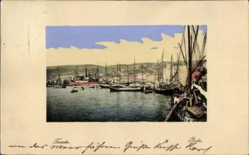 Ak Triest Trieste Friuli Venezia Giulia, Hafen