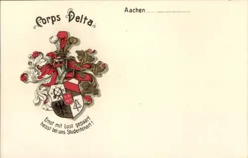 Präge Studentika Ak Aachen, Corps Delta, Wappen