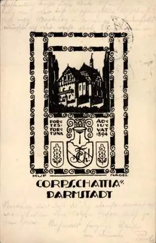 Studentika Ak Darmstadt, Corps Chattia, Corpshaus, Wappen, WSC