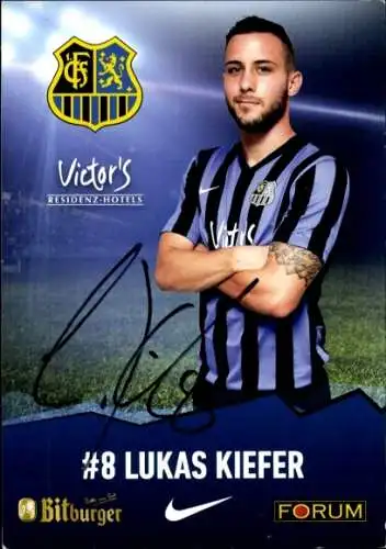 Autogrammkarte Fußballer Lukas Kiefer, 1. FC Saarbrücken, Autogramm
