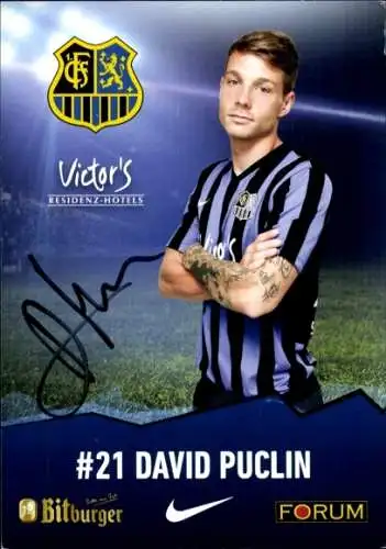 Autogrammkarte Fußballer David Puclin, 1. FC Saarbrücken, Autogramm