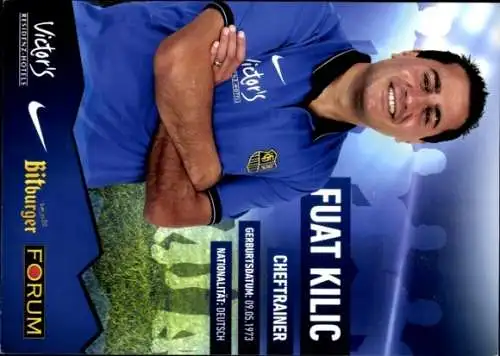 Autogrammkarte Cheftrainer Fuat Kilic, 1. FC Saarbrücken, Autogramm