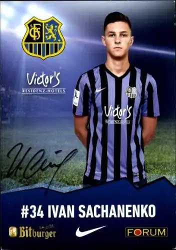 Autogrammkarte Fußballer Ivan Sachanenko, 1. FC Saarbrücken, Autogramm