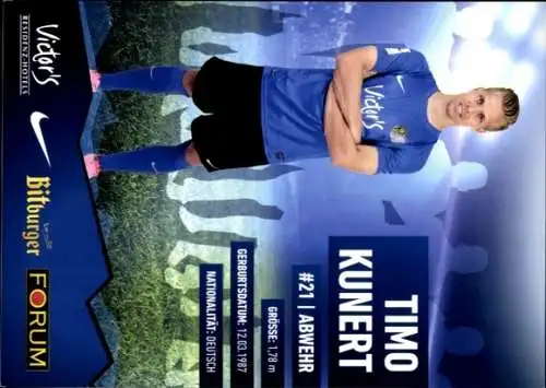 Autogrammkarte Fußballer Timo Kunert, 1. FC Saarbrücken, Autogramm