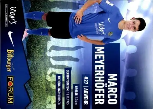 Autogrammkarte Fußballer Marco Meyerhöfer, 1. FC Saarbrücken, Autogramm