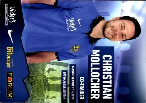 Autogrammkarte Fußballer Christian Mollocher, 1. FC Saarbrücken, Autogramm