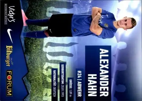 Autogrammkarte Fußballer Alexander Hahn, 1. FC Saarbrücken, Autogramm