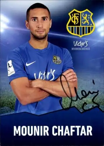 Autogrammkarte Fußballer Mounir Chaftar, 1. FC Saarbrücken, Autogramm