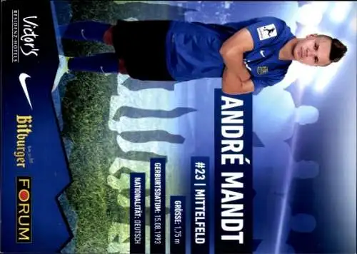 Autogrammkarte Fußballer André Mandt, 1. FC Saarbrücken, Autogramm