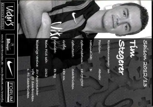 Autogrammkarte Fußballer Kevin Maek, 1. FC Saarbrücken, Autogramm