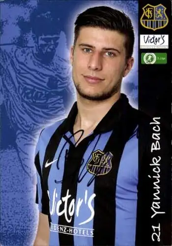 Autogrammkarte Fußballer Yannick Bach, 1. FC Saarbrücken, Autogramm