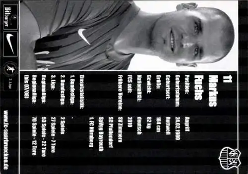 Autogrammkarte Fußballer Markus Fuchs, 1. FC Saarbrücken, Autogramm