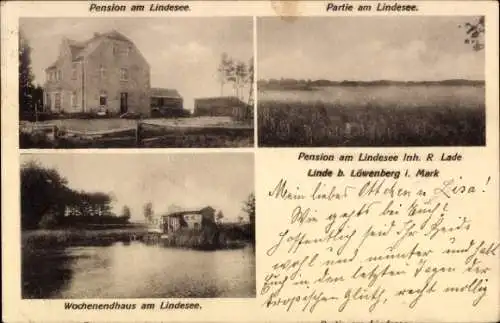 Ak Linde in der Mark Löwenberger Land, Pension am Lindesee, R. Lade, Wochenendhaus am Lindesee