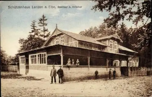 Ak Lenzen an der Elbe Prignitz, Schützenhaus, Besitzer A. Kröcher