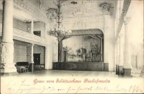 Ak Bischofswerda in Sachsen, Schützenhaus, Saal