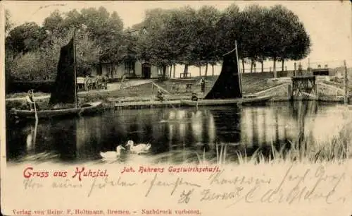 Ak Oberblockland Bremen, Schleuse Kuhsiel, Gasthof
