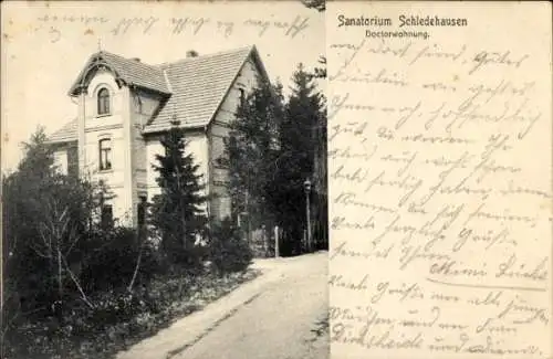 Ak Schledehausen Bissendorf in Niedersachsen, Sanatorium, Doktorwohhnung