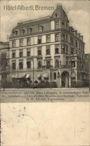 Ak Hansestadt Bremen, Hôtel Alberti, H. W. Eicke
